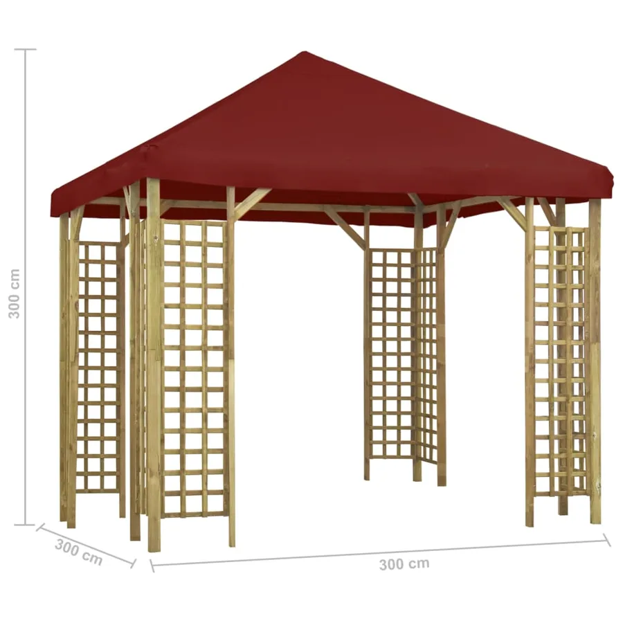 Belvédère 3x3 m Bordeaux - 5