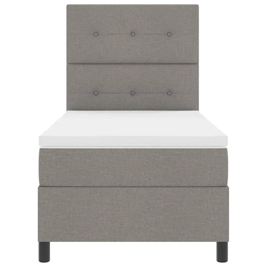 Lit à ressorts avec tête de lit Taupe 90 x 190 cm tissu - 7
