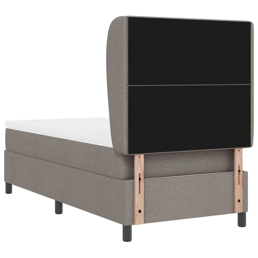 Lit à ressorts avec tête de lit Taupe 90 x 190 cm tissu - 9