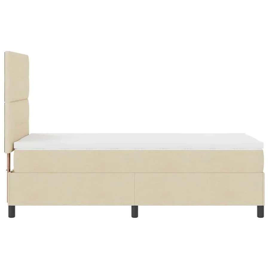 Lit à ressorts avec bandes LED Crème 100 x 200 cm tissu - 9