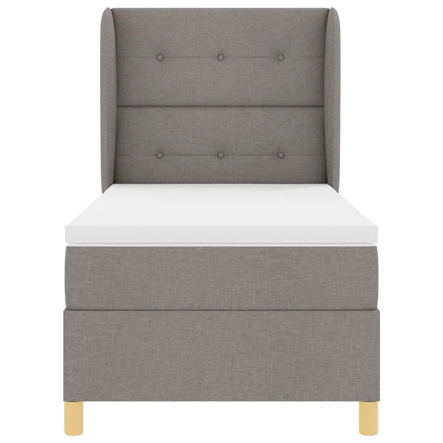 Lit à ressorts avec tête de lit Taupe 190 x 90 cm tissu - 7