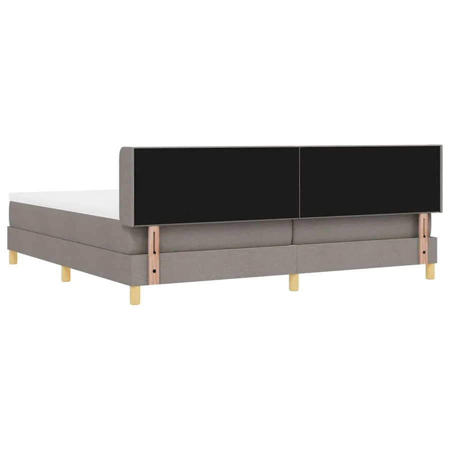 Lit à ressorts avec coussin Taupe 200 x 200 cm tissu - 9