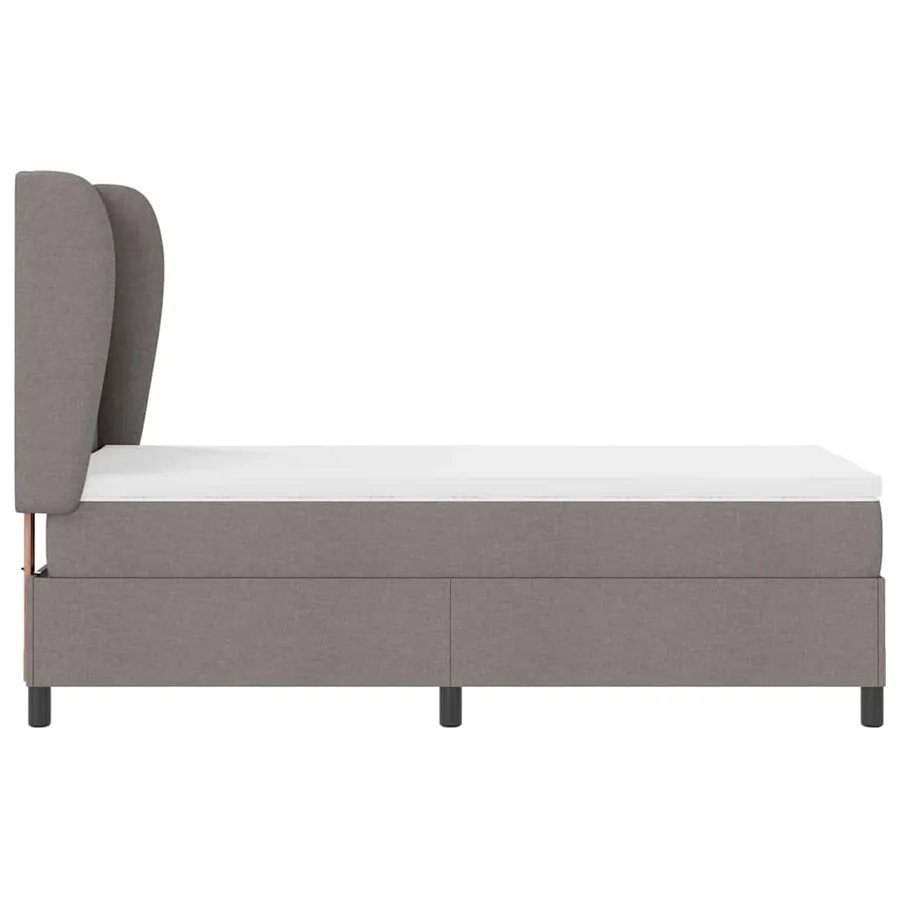 Lit à ressorts avec tête de lit Taupe 100 x 200 cm tissu - 6