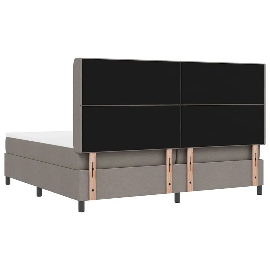 Lit à ressort LED avec tête de lit Taupe 200 x 200 cm tissu - 8