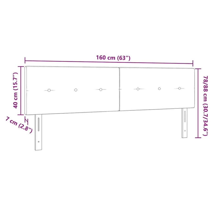 Tête de lit LED avec bandes LED Rose 160 cm Velours - 8