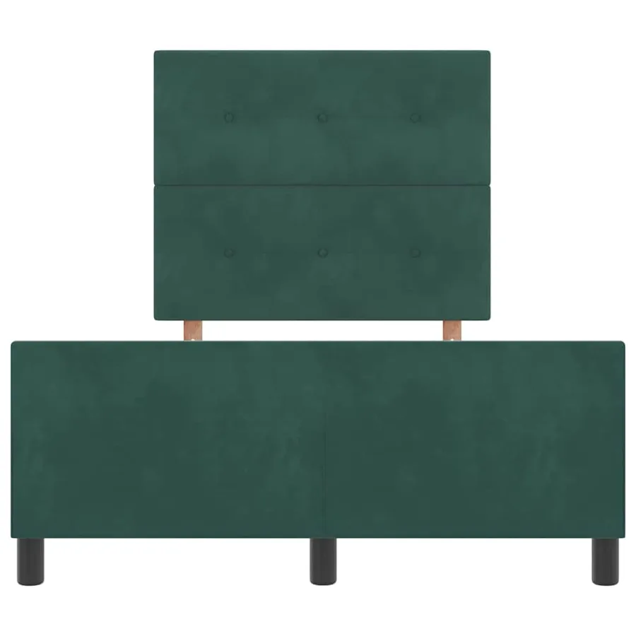 Lit à ressorts avec tête de lit Vert foncé 120 x 190 cm Velours - 7