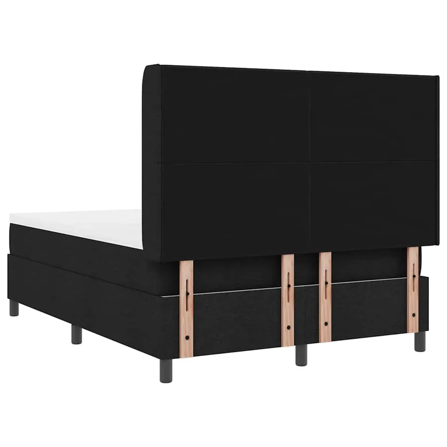 Lit à ressort LED avec tête de lit Noir 140 x 190 cm tissu - 8