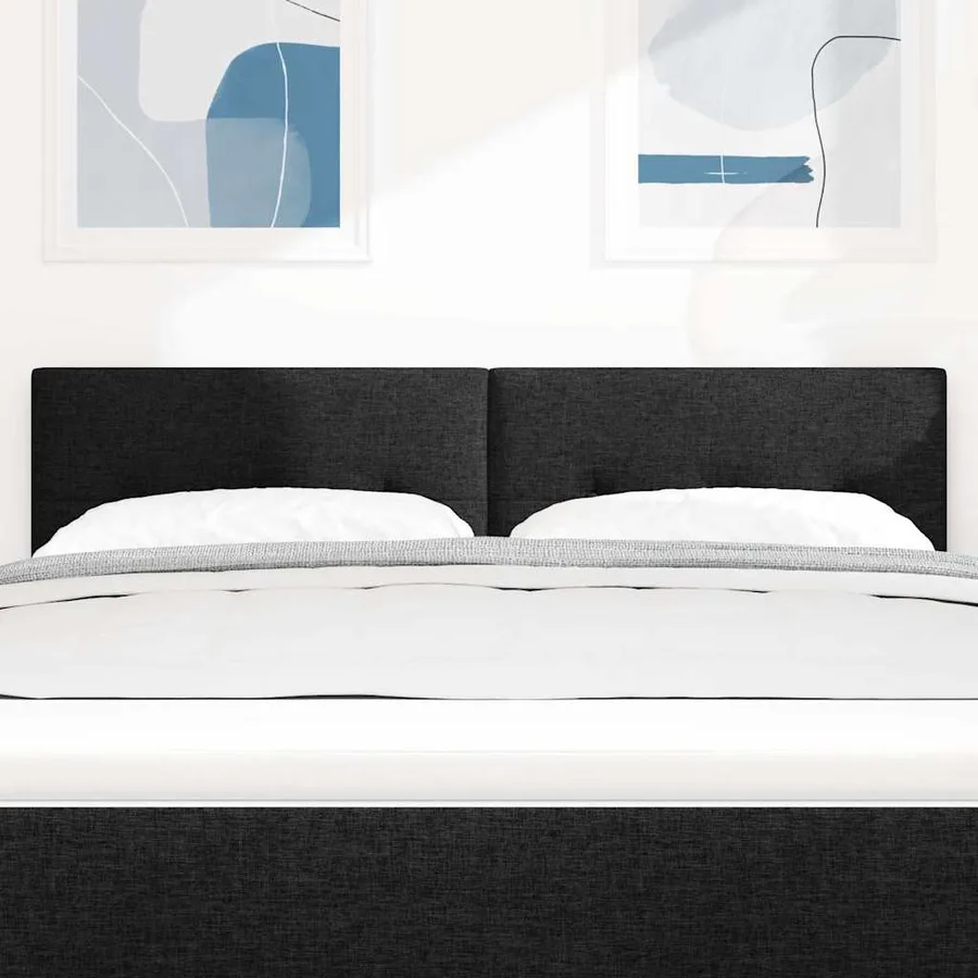 Tête de lit LED avec bandes LED Noir 144 cm tissu - 3