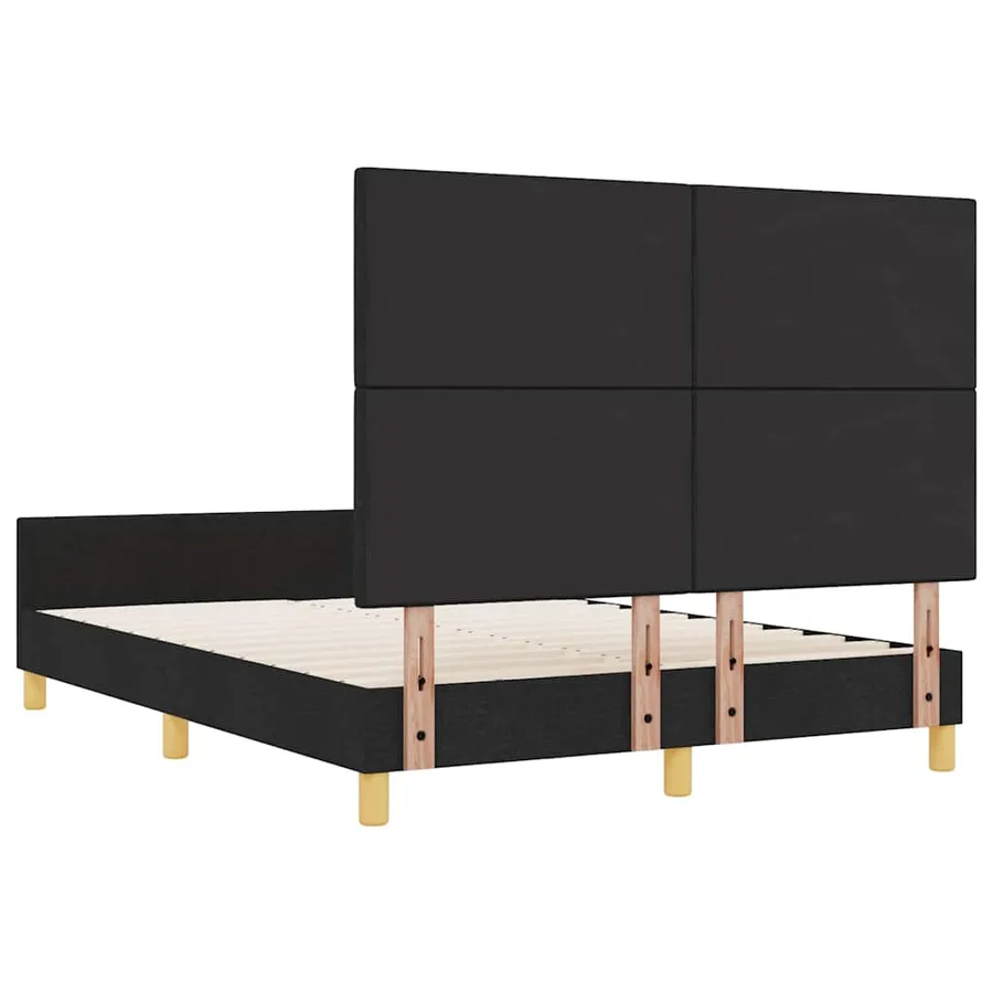 Cadre de lit avec tête de lit Noir 140 x 190 cm tissu - 9