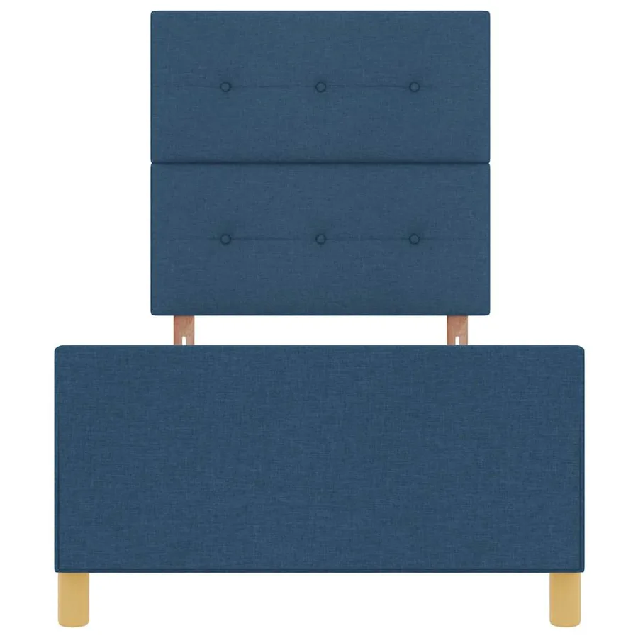 Cadre de lit avec tête de lit Bleu 100 x 200 cm tissu - 7