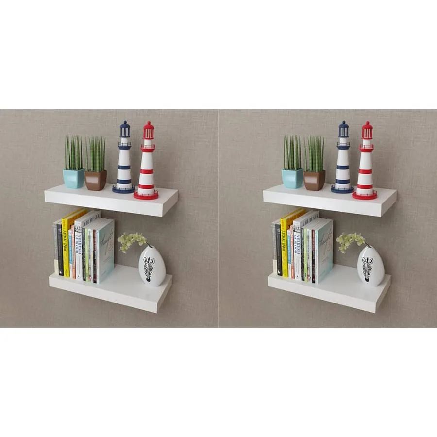 Étagères murales 4 pcs Blanc 40 cm
