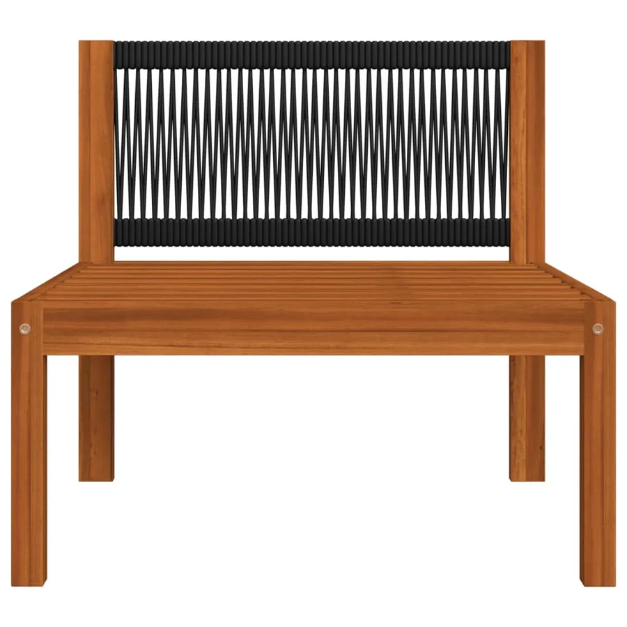 Canapé de jardin 4 places avec coussin en bois d'acacia et corde - 13