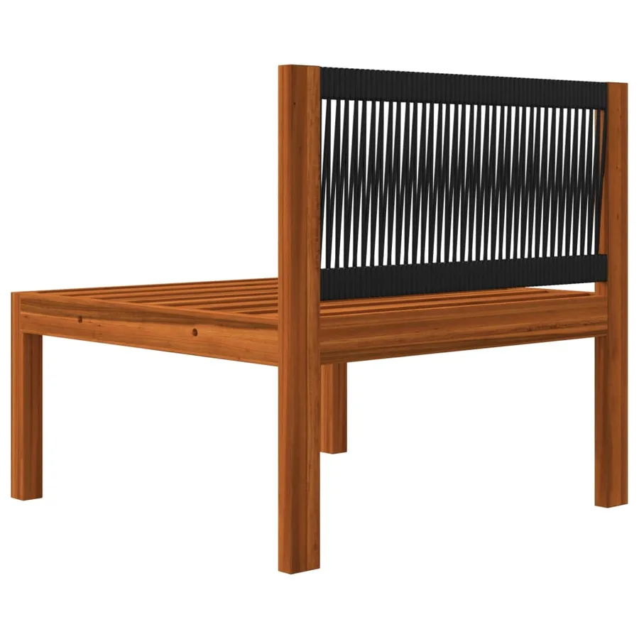 Canapé de jardin 4 places avec coussin en bois d'acacia et corde - 16