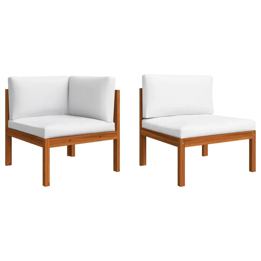 Canapé de jardin 4 places avec coussin en bois d'acacia et corde - 5