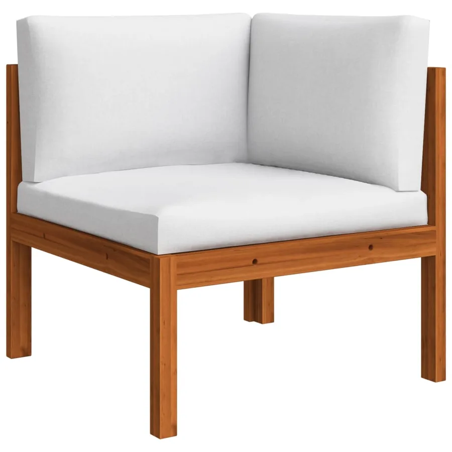 Canapé de jardin 4 places avec coussin en bois d'acacia et corde - 8