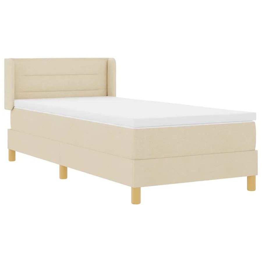 Lit à ressorts avec matelas Crème 200 x 80 cm tissu - 6