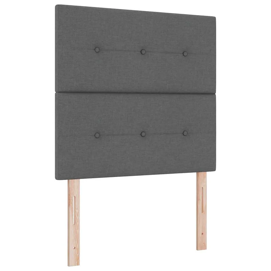 Lit à ressorts avec tête de lit Gris foncé 200 x 80 cm tissu - 6