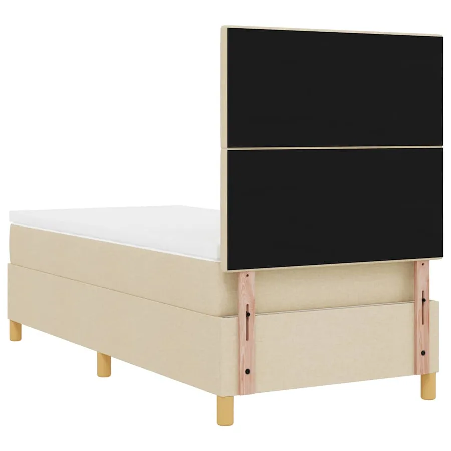 Lit à ressort LED avec tête de lit Crème 80 x 200 cm tissu - 8