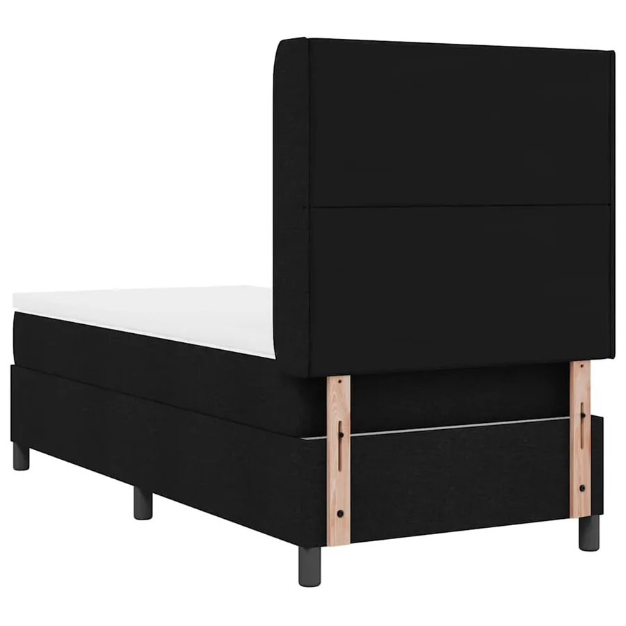 Lit à ressort LED avec tête de lit Noir 80 x 200 cm tissu - 10