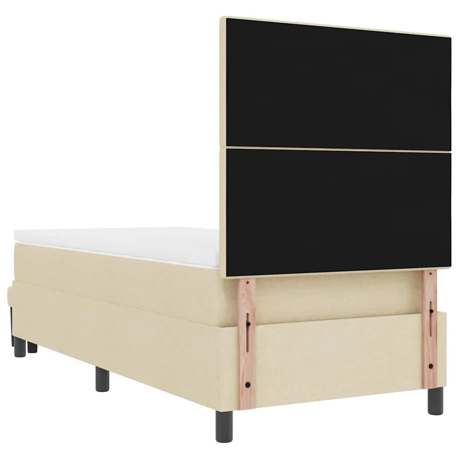 Lit à ressorts avec tête de lit Crème 80 x 200 cm tissu - 10