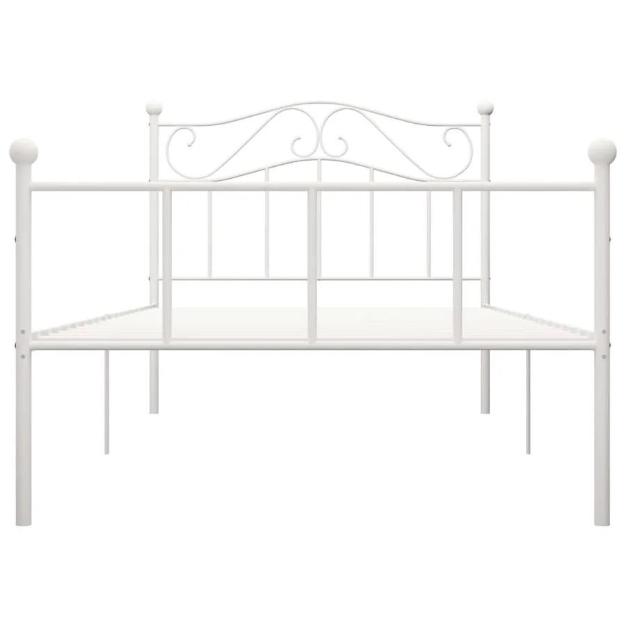 Cadre de lit sans matelas blanc métal 90x200 cm - 3
