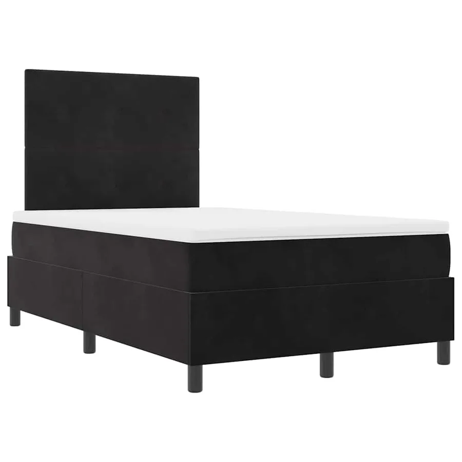 Lit à ressort LED avec tête de lit Noir 120 x 190 cm Velours - 6