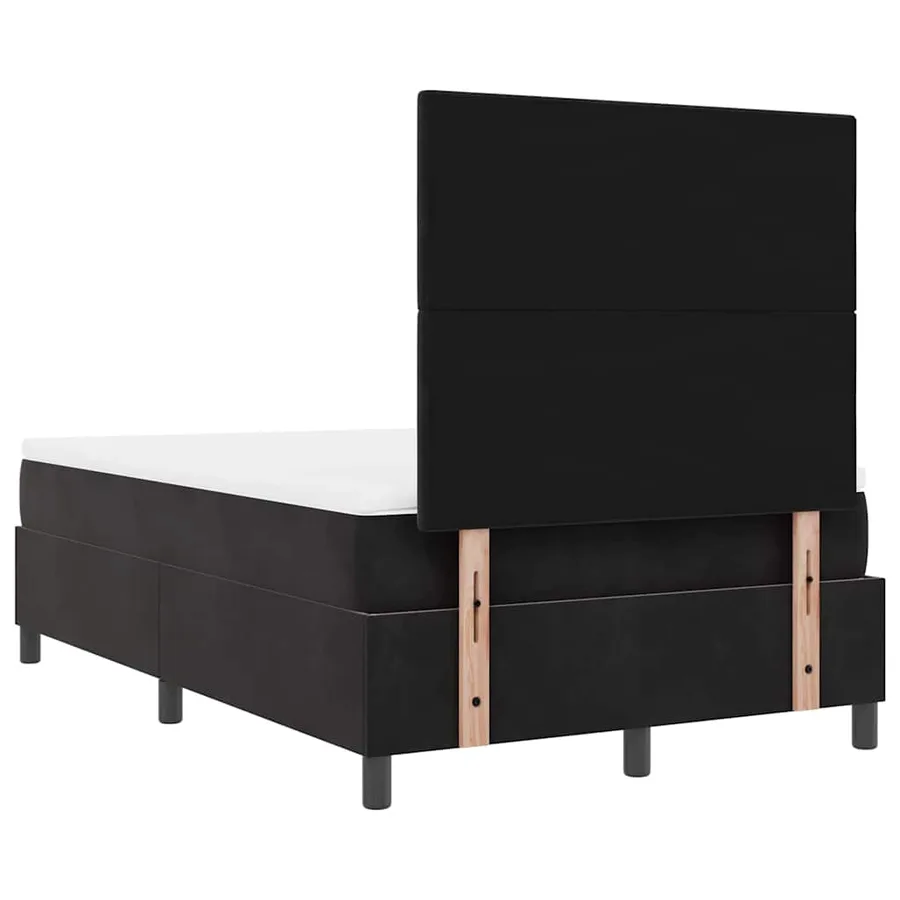 Lit à ressort LED avec tête de lit Noir 120 x 190 cm Velours - 8