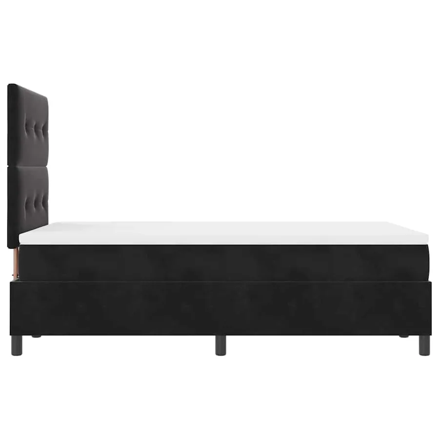 Lit à ressort LED avec tête de lit Noir 120 x 190 cm Velours - 9