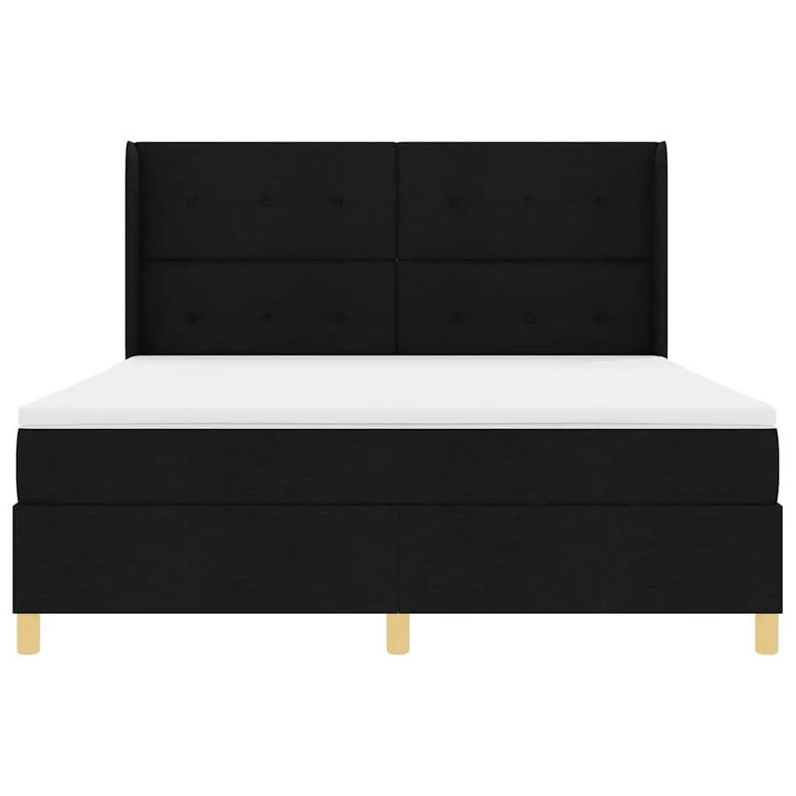 Lit à ressorts avec bandes LED Noir 180 x 200 cm tissu - 6