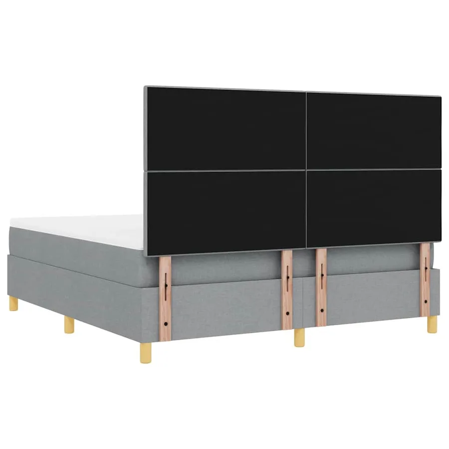 Lit à ressort LED Gris clair 180 x 200 cm tissu - 8