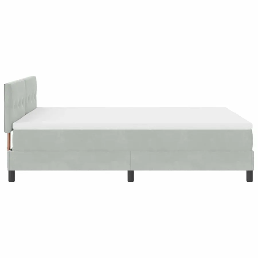 Lit à ressort LED Gris clair 160 x 200 cm Velours - 9