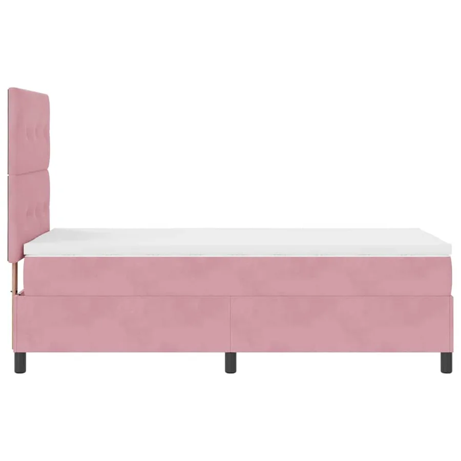 Lit à ressort LED avec tête de lit Rose 90 x 190 cm Velours - 9