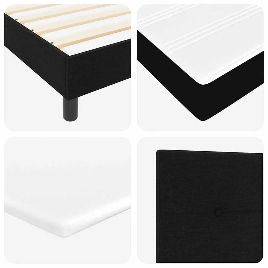 Lit à ressorts avec bandes LED Noir 120 x 190 cm tissu - 11