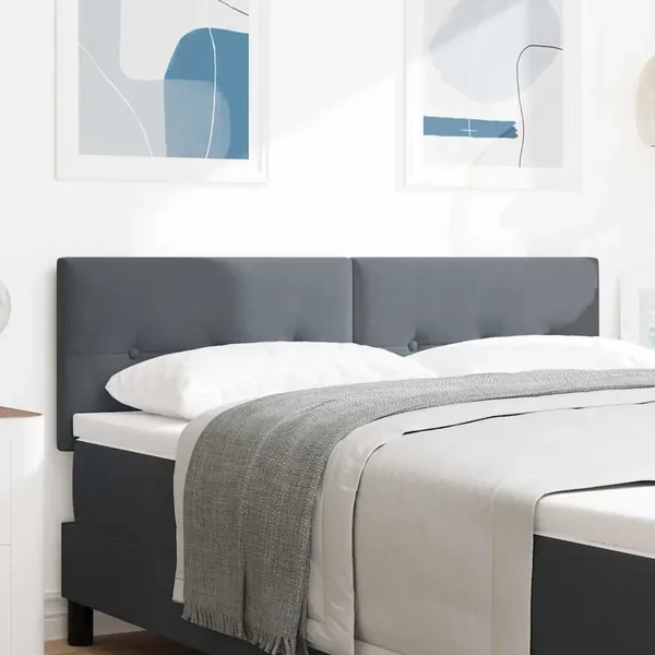 Tête de lit Gris foncé 144 cm Velours