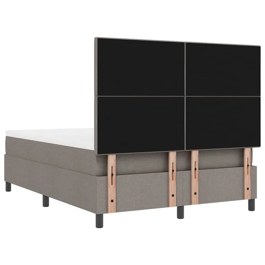 Lit à ressorts avec tête de lit Taupe 140 x 190 cm tissu - 9