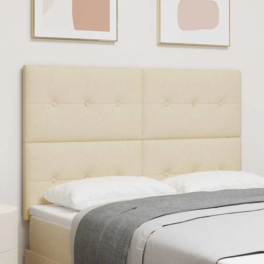 Tête de lit LED avec bandes LED Crème 144 cm tissu