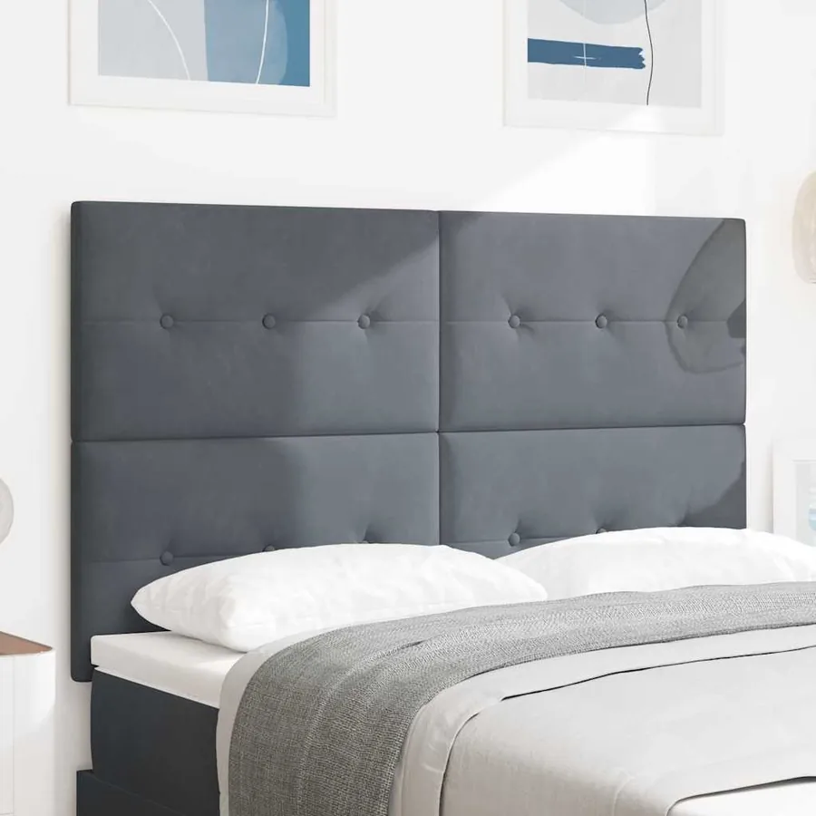 Tête de lit Gris foncé 144 cm Velours