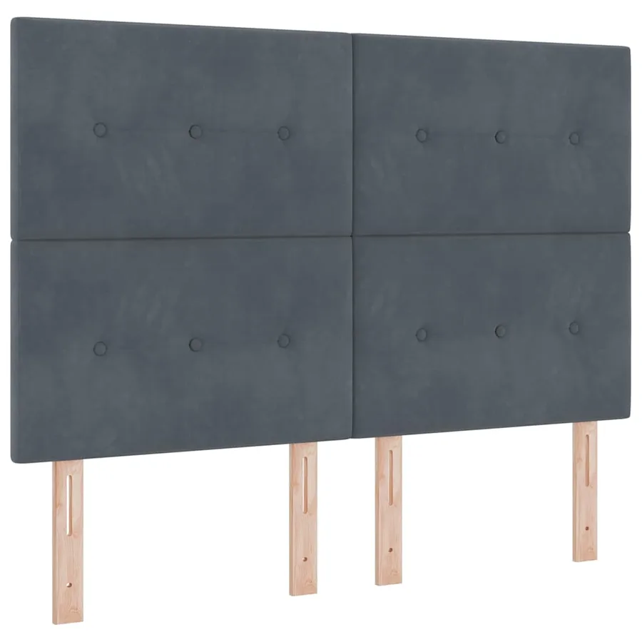 Tête de lit Gris foncé 144 cm Velours - 2