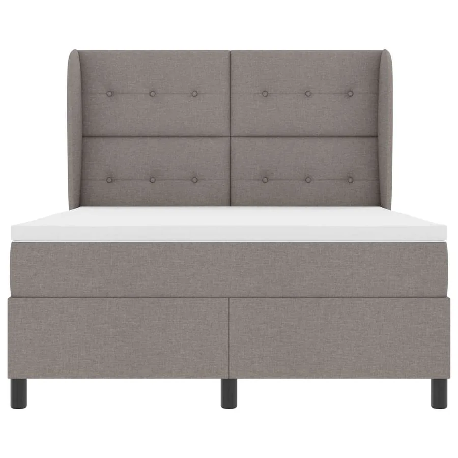 Lit à ressorts avec tête de lit Taupe 140 x 190 cm tissu - 7
