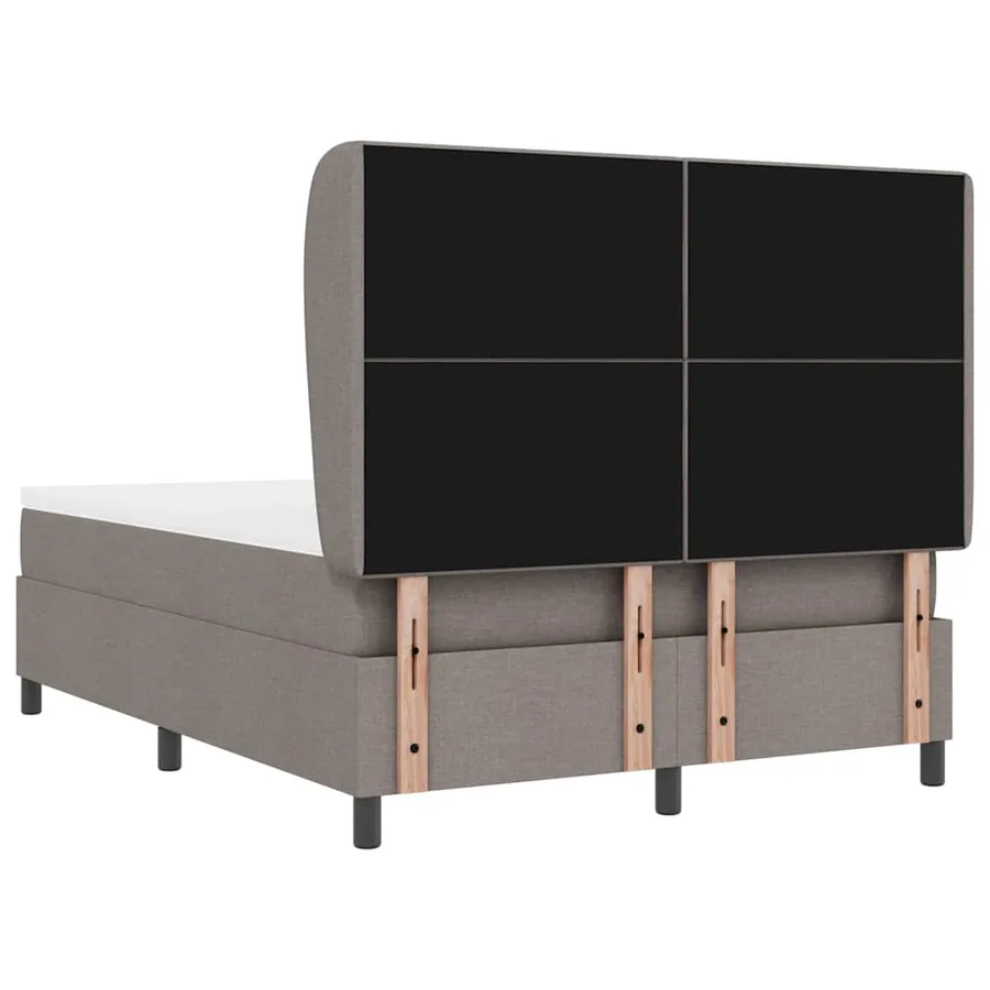 Lit à ressorts avec tête de lit Taupe 140 x 190 cm tissu - 9