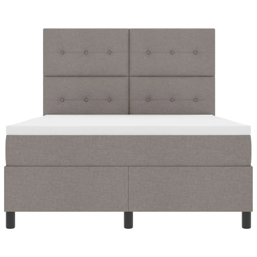 Lit à ressorts avec tête de lit Taupe 140 x 200 cm tissu - 7