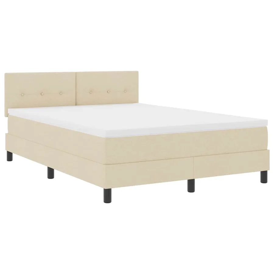 Lit à ressorts avec bandes LED Crème 140 x 200 cm tissu - 2