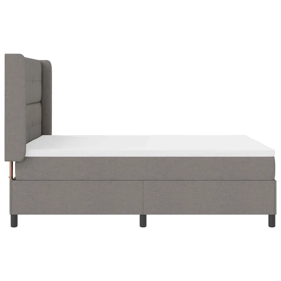 Lit à ressort LED avec tête de lit Taupe 140 x 200 cm tissu - 9