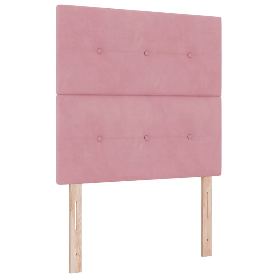 Lit à ressort LED avec tête de lit Rose 90 x 200 cm Velours - 2