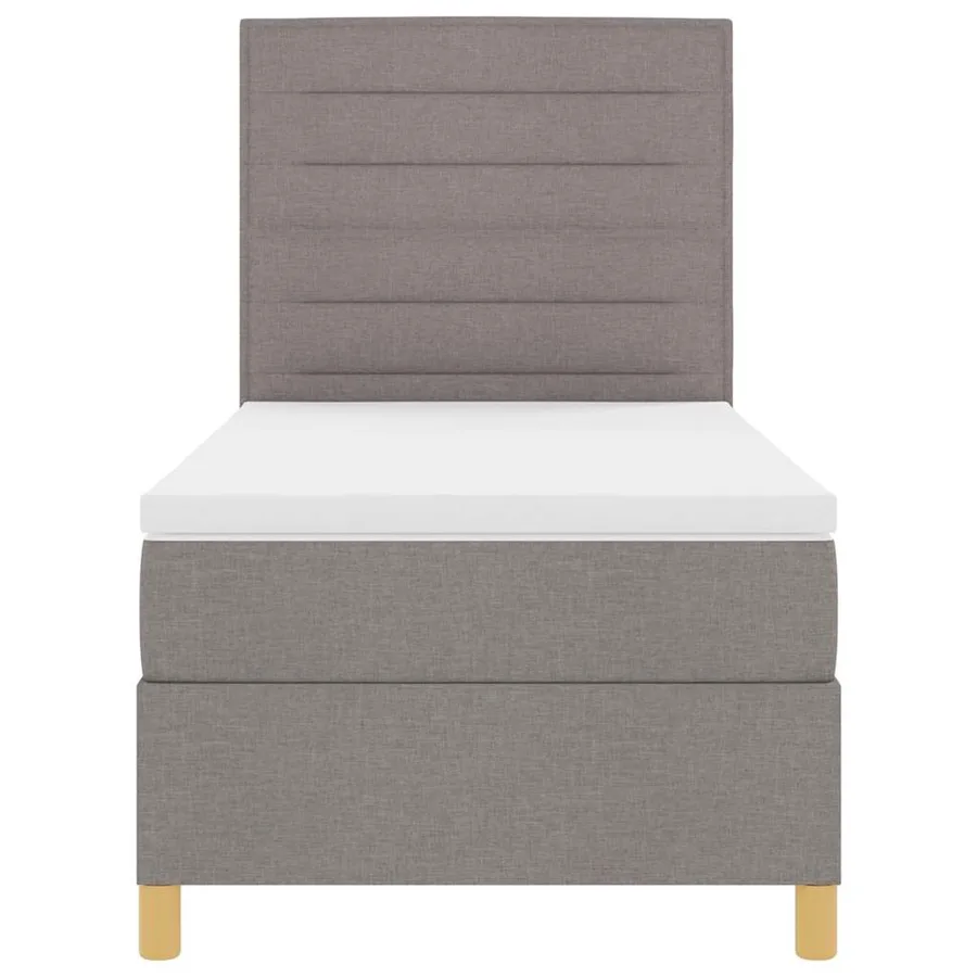 Lit à ressorts avec matelas Taupe 90 x 190 cm tissu - 7