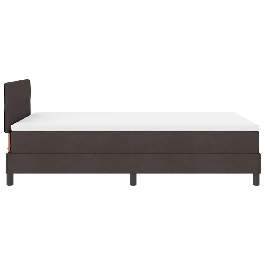 Lit à ressorts avec bandes LED Marron foncé 120 x 200 cm tissu - 9