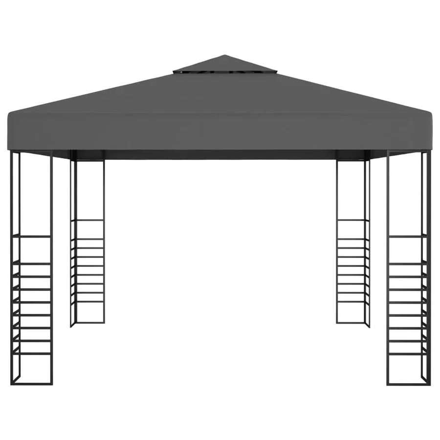 Chapiteau de jardin avec lumières LED 3x3 m Anthracite - 4