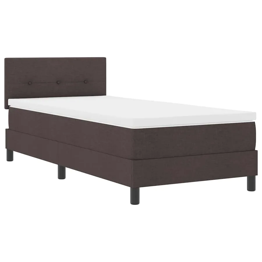 Lit à ressorts avec bandes LED Marron foncé 100 x 200 cm tissu - 2
