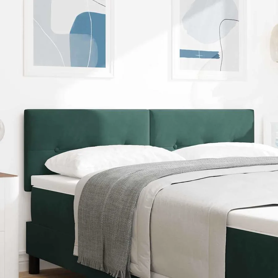 Tête de lit LED avec bandes LED Vert 144 cm Velours