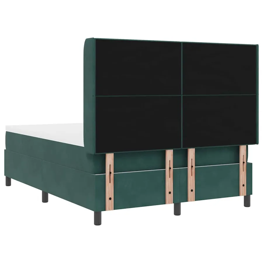 Lit à ressorts avec bandes LED Vert 140 x 190 cm Velours - 10